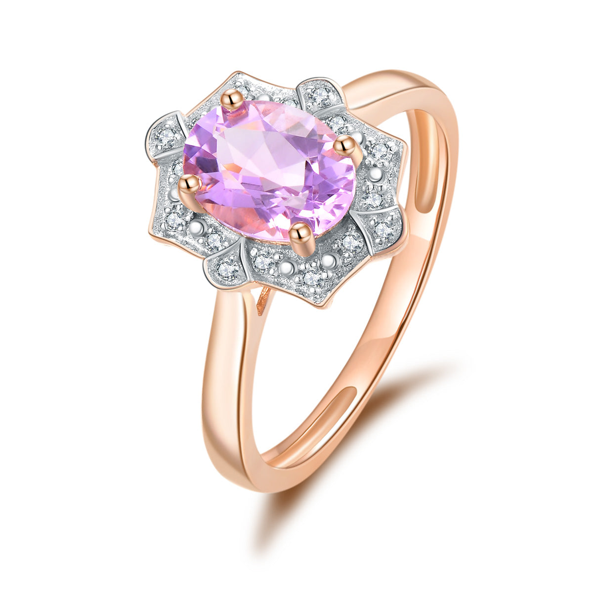 Pink amethyst outlet ring