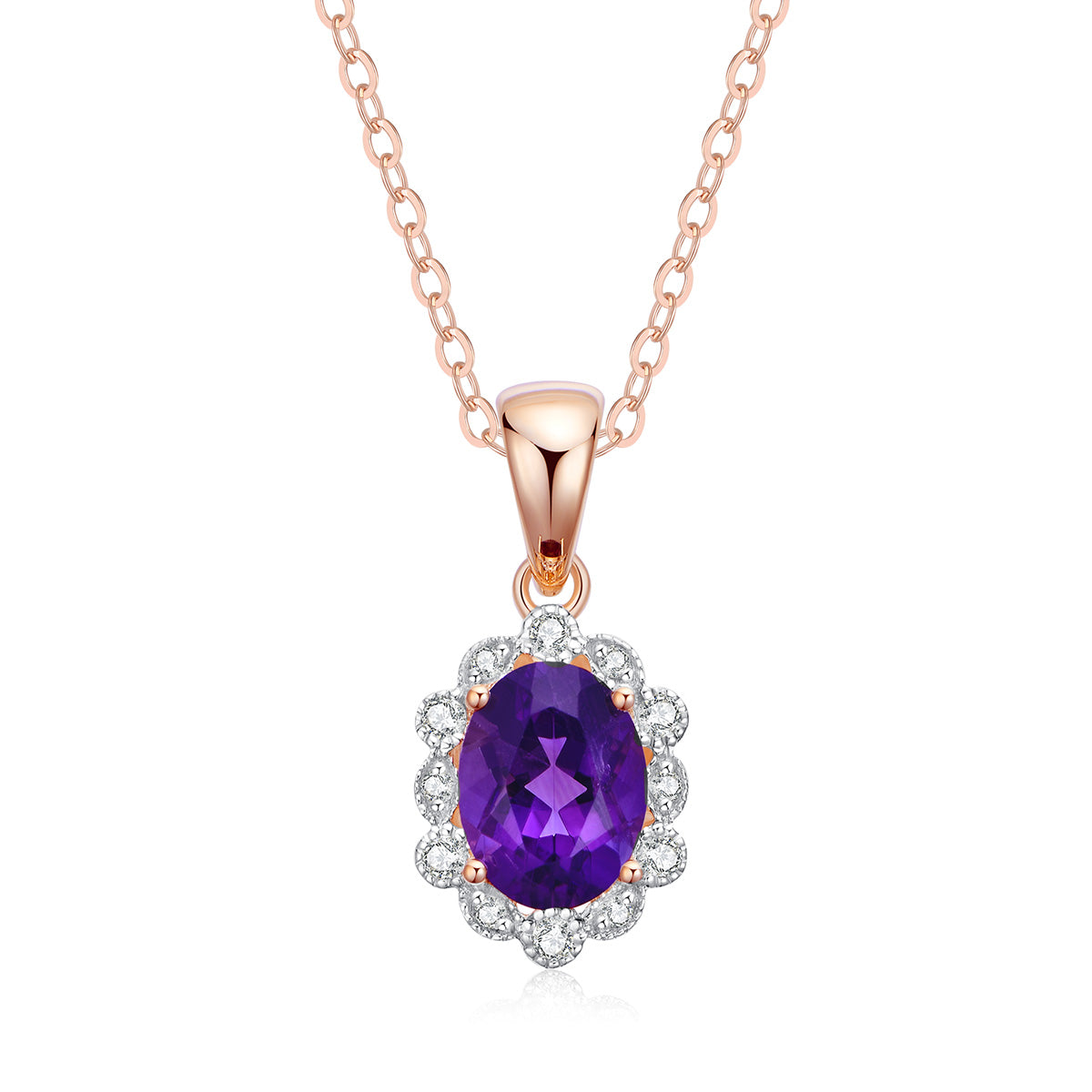 Amethyst and clearance diamond pendant