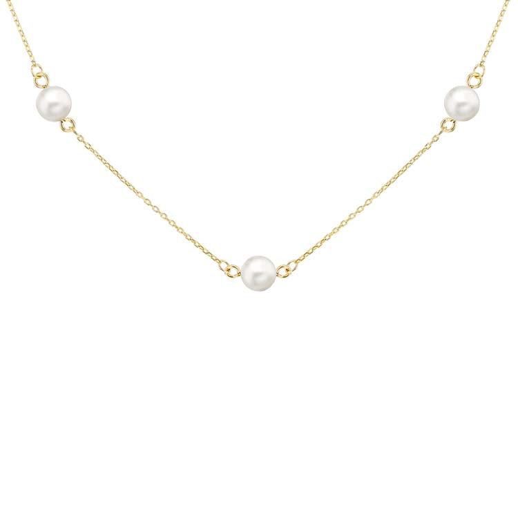 9ct Yellow Gold Freshwater Pearl Necklace 41+2.5cm