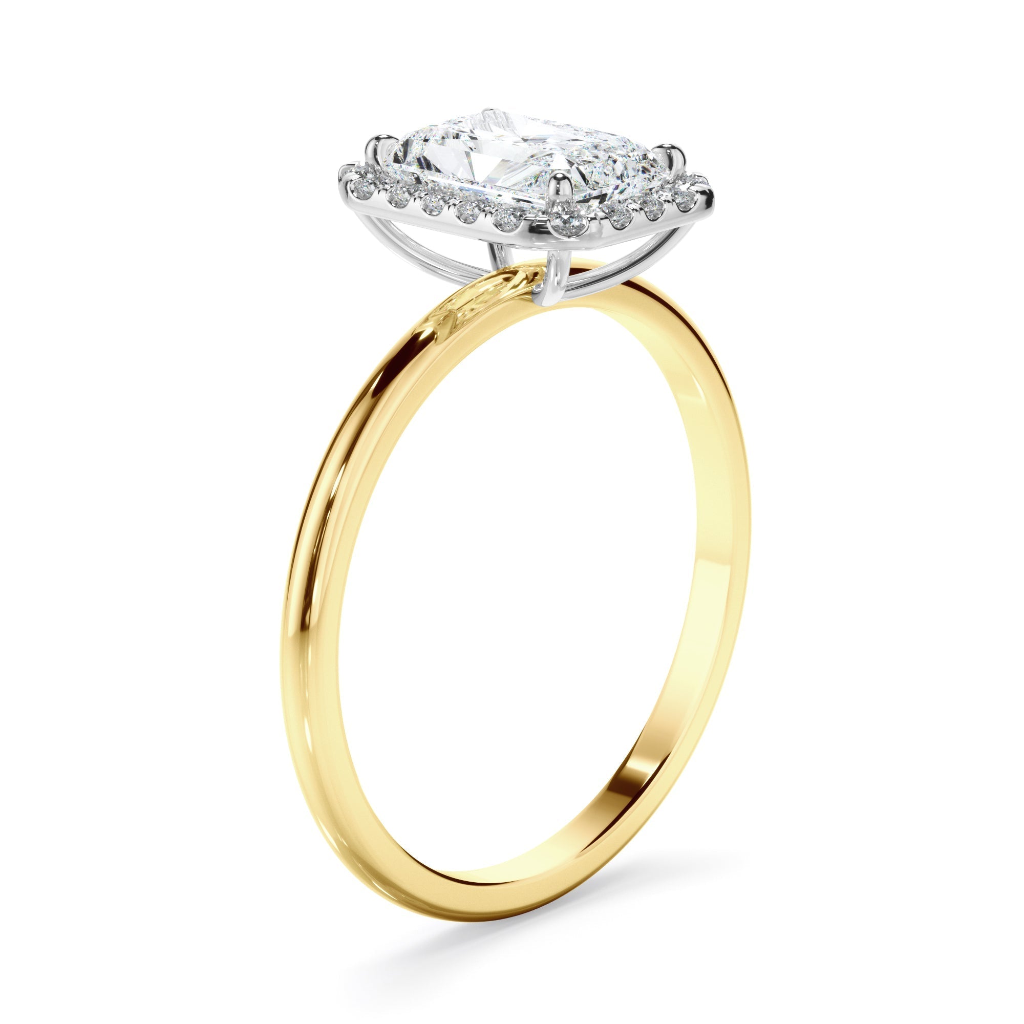 Radiant Cut Diamond Halo Engagement Ring