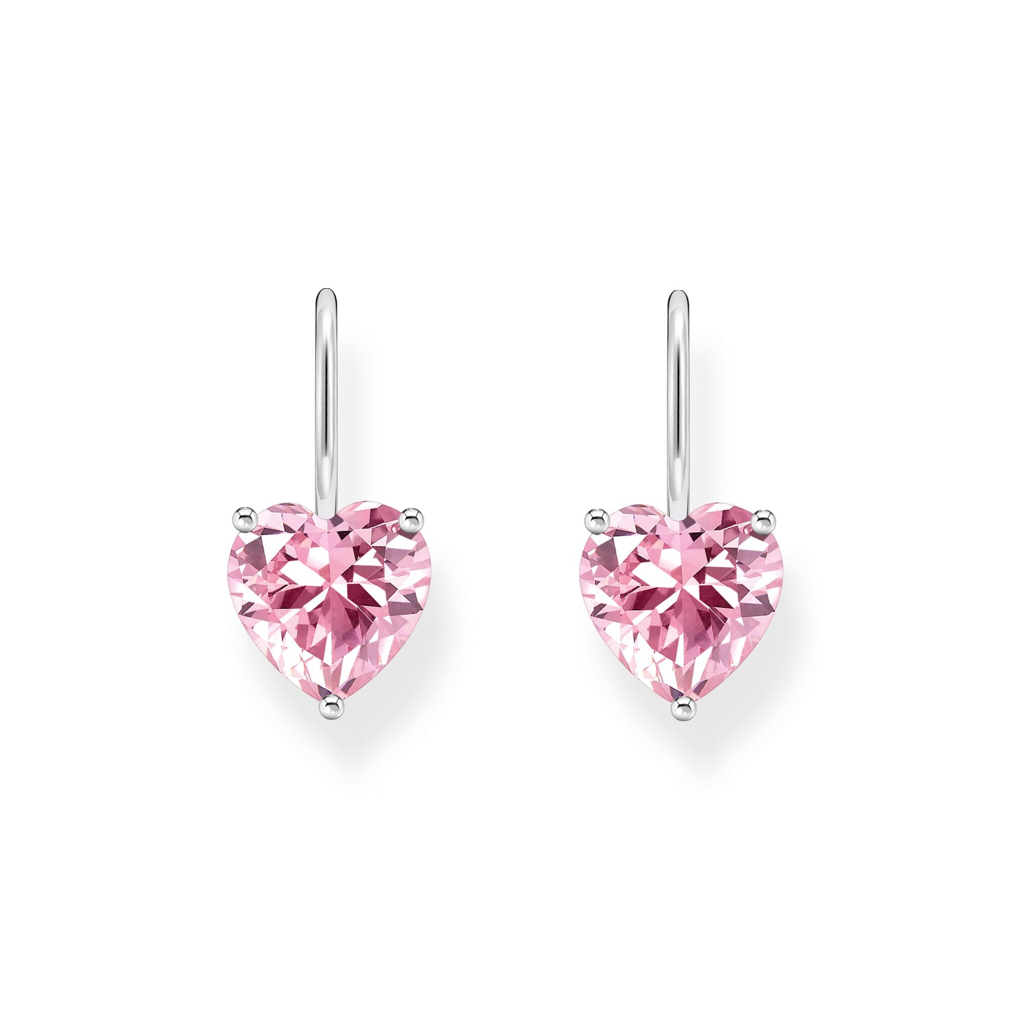 THOMAS SABO Earrings with pink heart-shaped zirconia