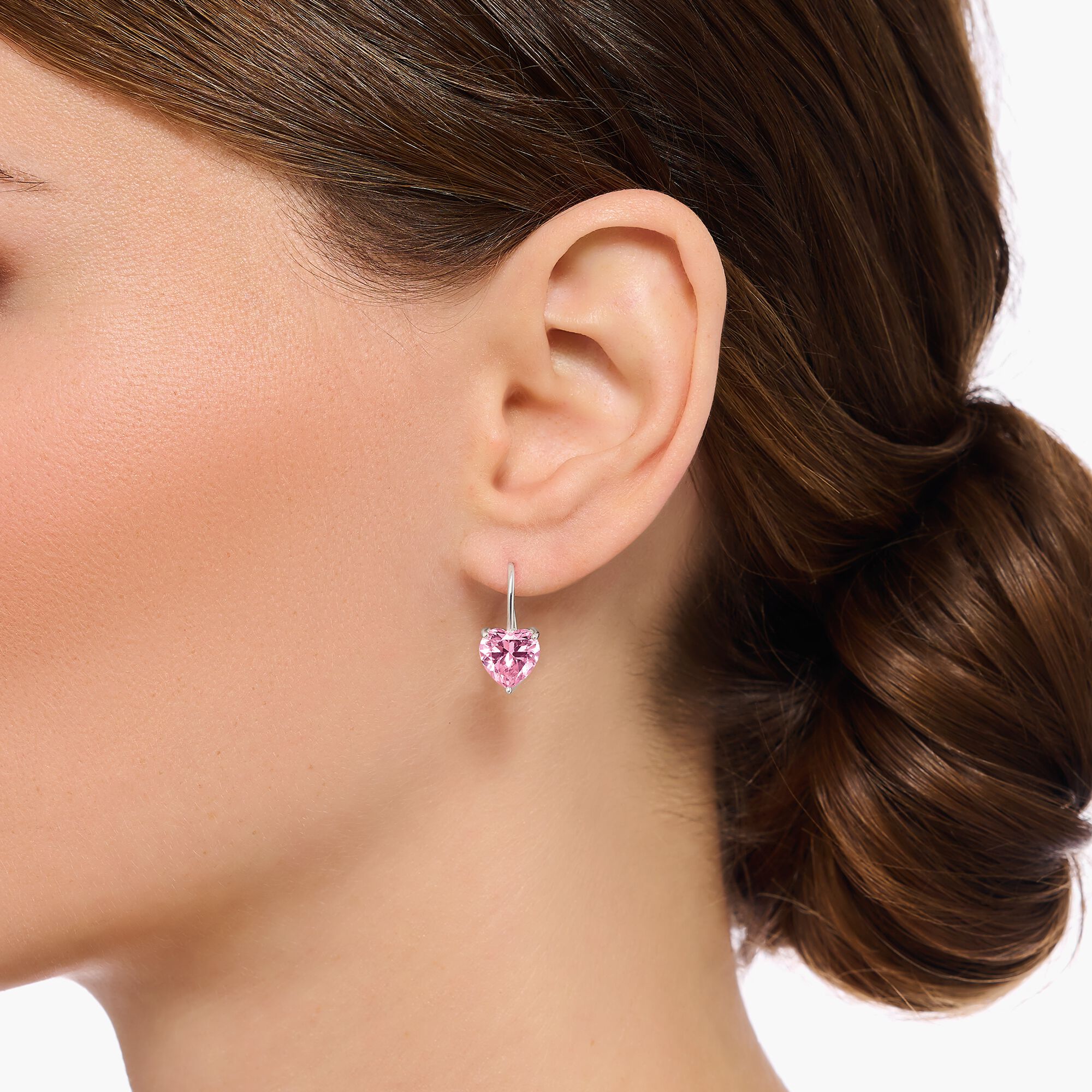 THOMAS SABO Earrings with pink heart-shaped zirconia