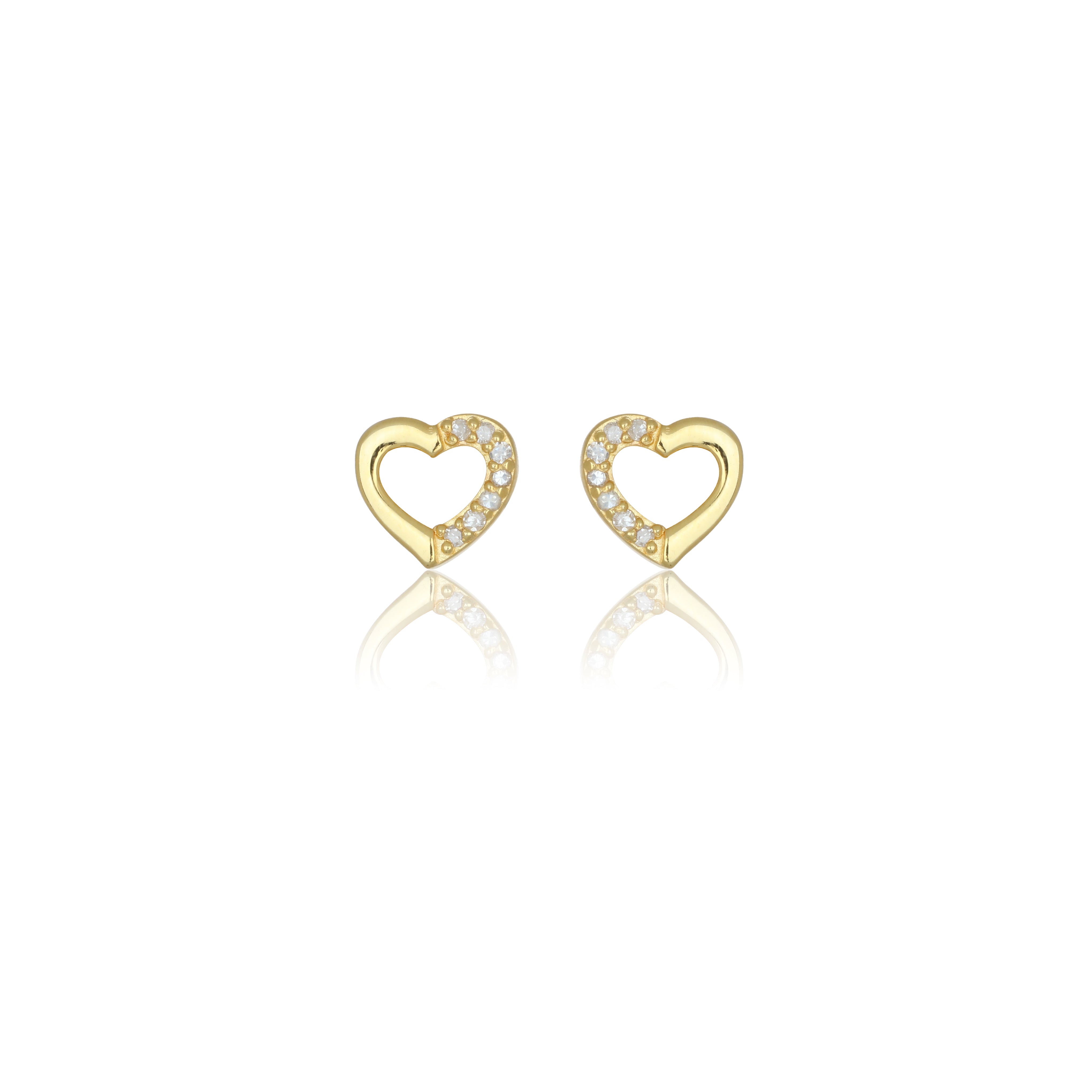 Diamonds by Georgini Fourteen Natural Diamond Heart Earrings Gold