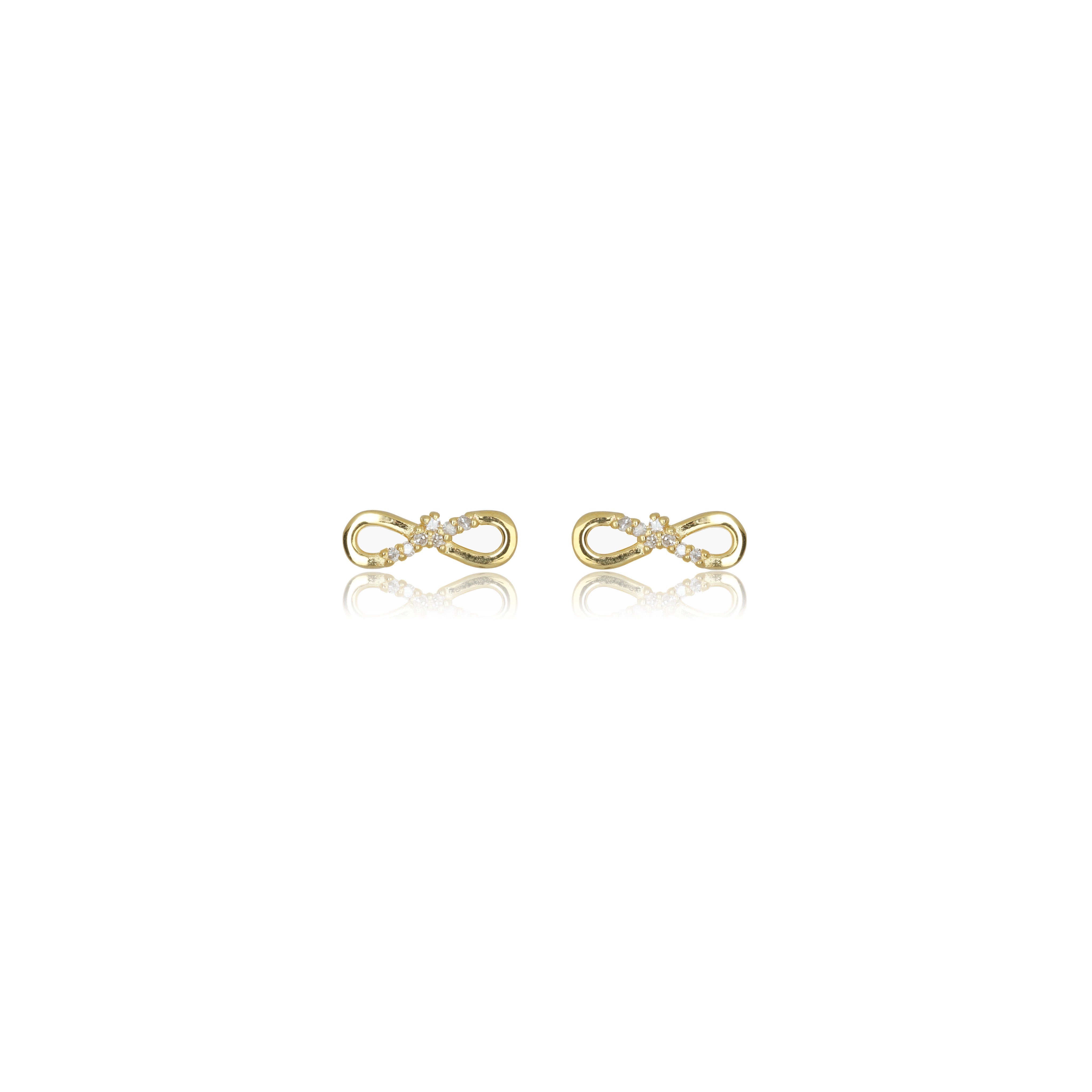 Diamonds by Georgini Fourteen Natural Diamond Infinity Earrings Gold