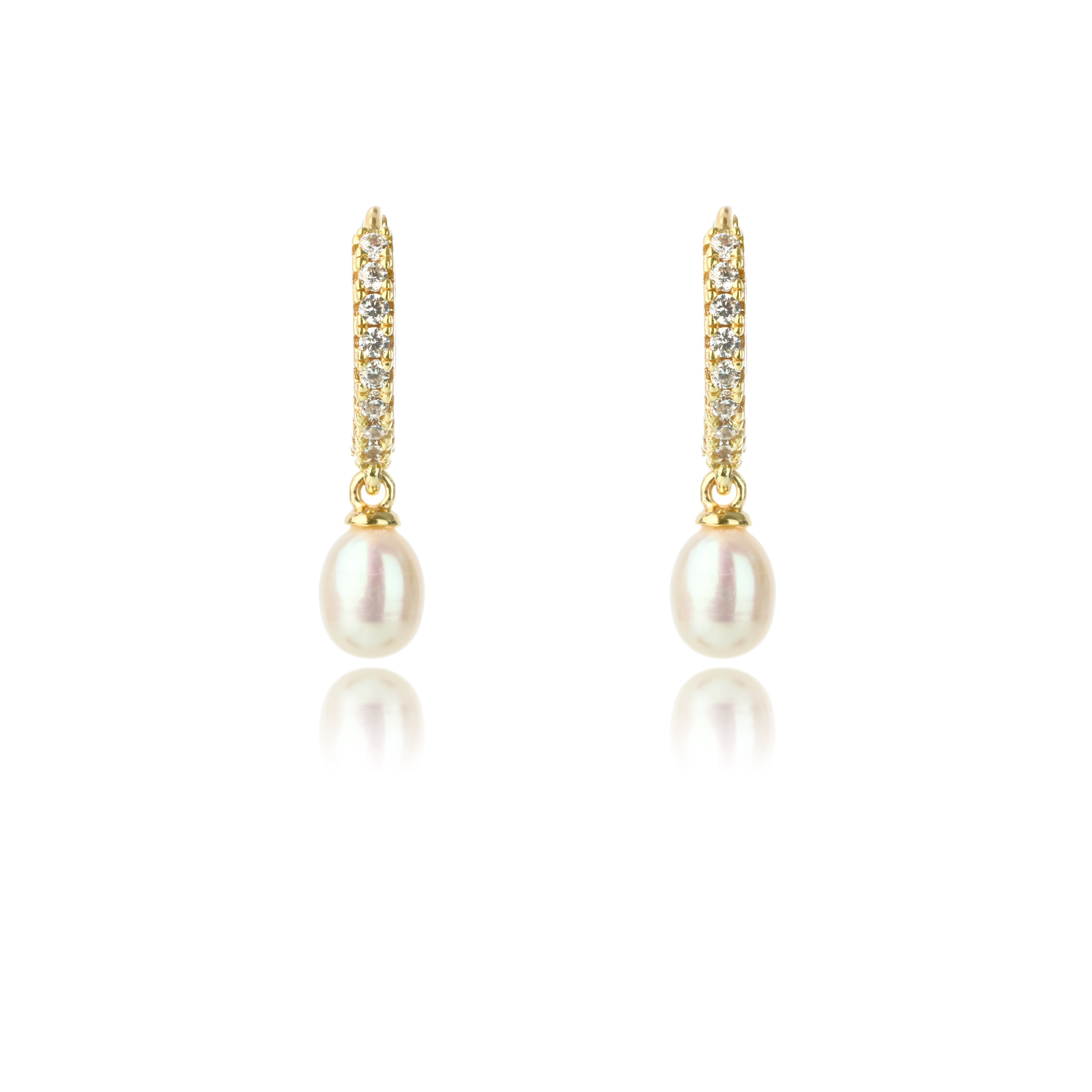 Georgini Oceans Bondi Freshwater Pearl Earrings Gold