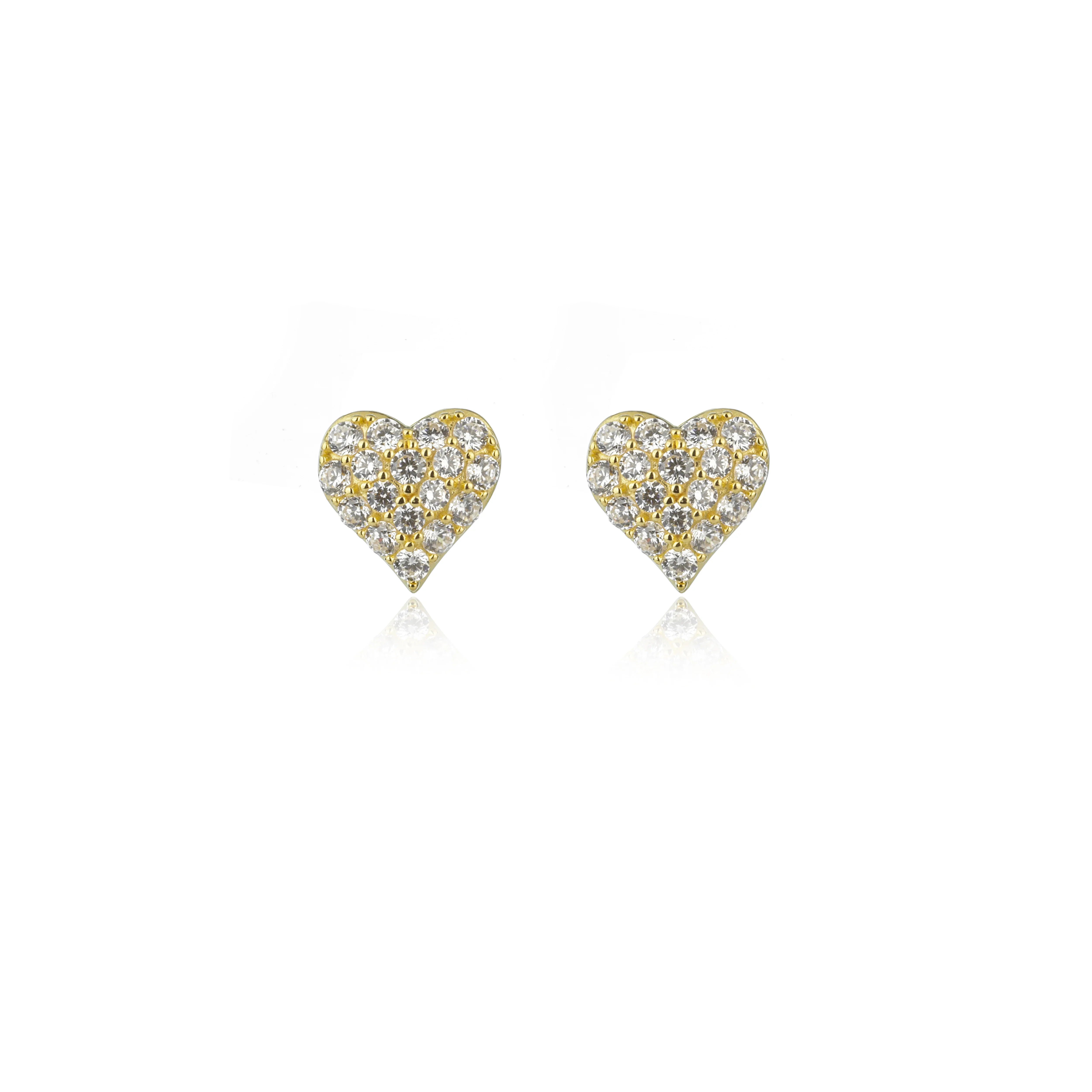 Georgini Sweetheart Sparkly Heart Studs Gold