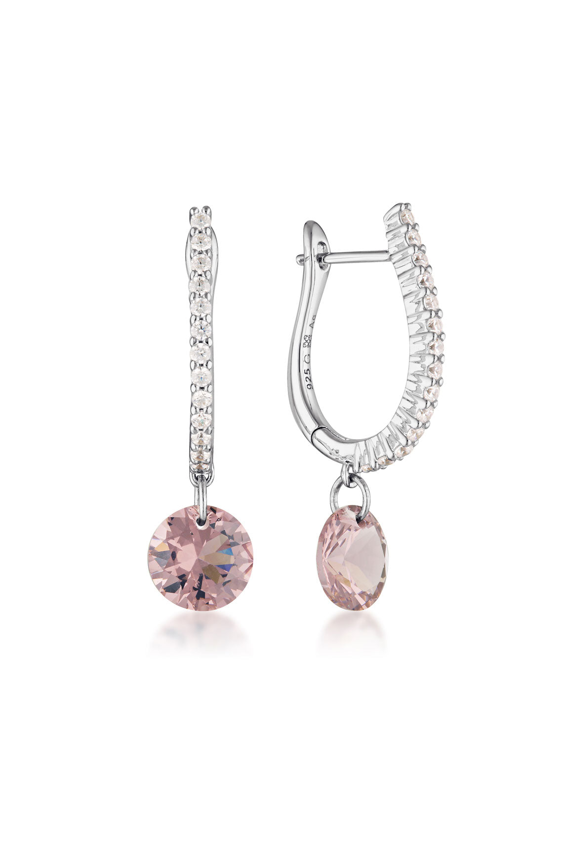 Georgini Mirage Mossman Morganite Earrings Silver