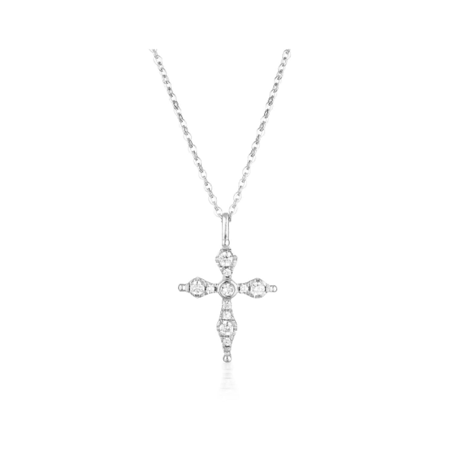 Georgini Bless Mini Sterling Silver Cubic Zirconia Cross Necklet