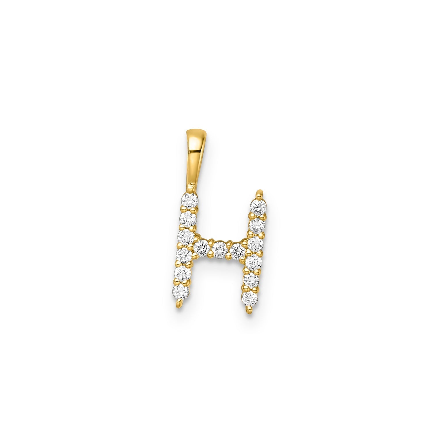 0.15ct Lab Grown Diamond Initial H Pendant in 9ct Yellow Gold