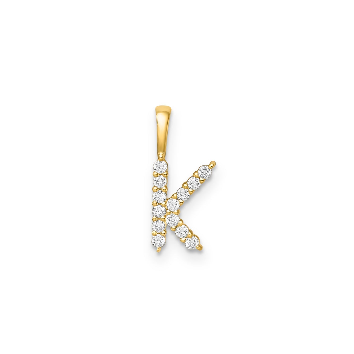 0.14ct Lab Grown Diamond Initial K Pendant in 9ct Yellow Gold