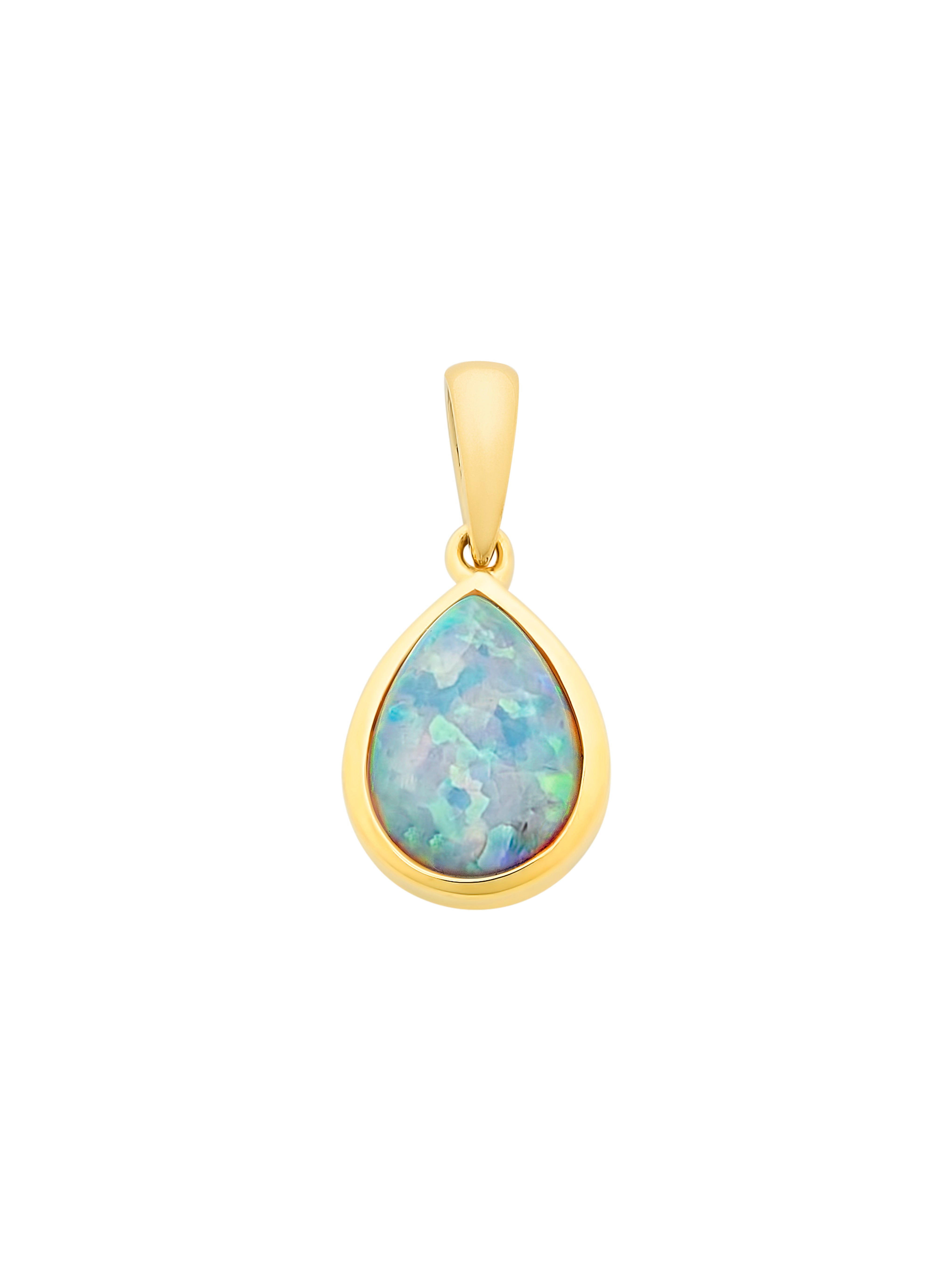 9ct Gold Created Opal Pendant