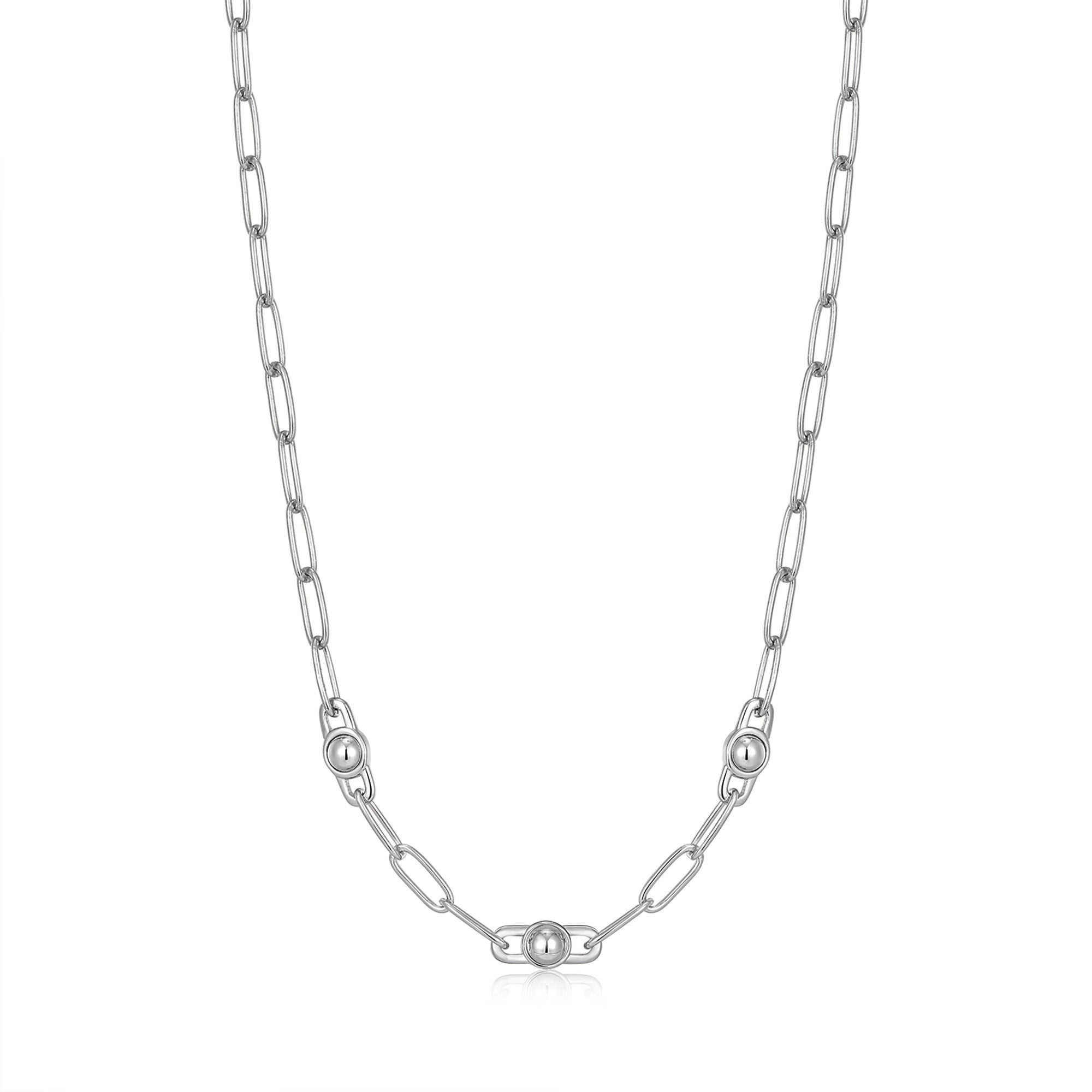 Ania Haie Silver Orb Link Chunky Chain Necklace