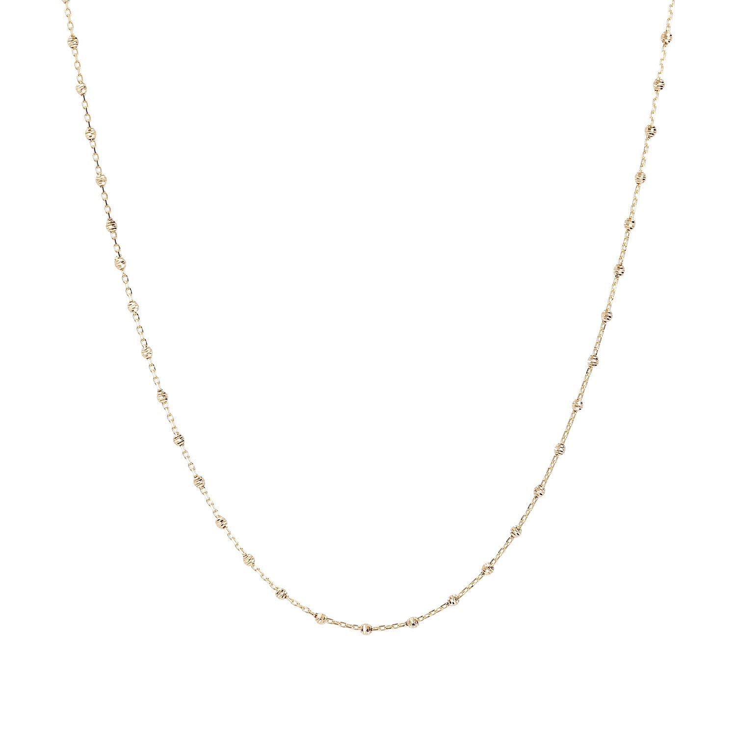 9ct Yellow Gold Beaded Chain 48cm